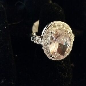 Rhinestone Faux Diamond Cocktail Ring